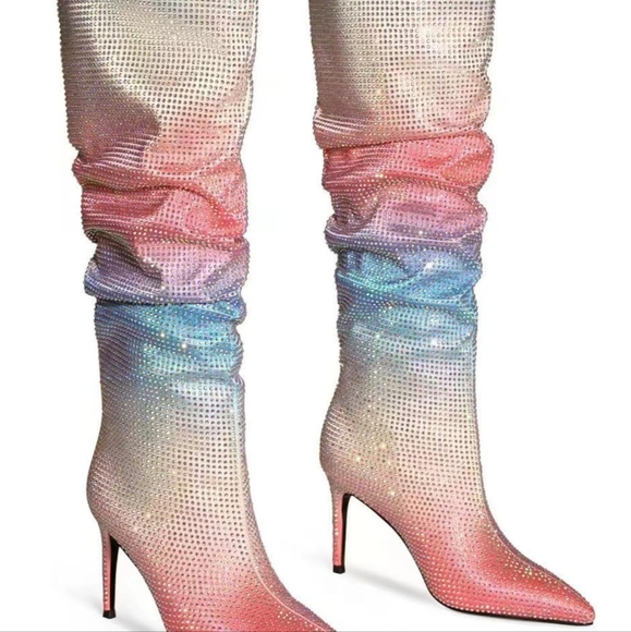 Shoes - SOLD Rhinestone Boots Size US 9.5